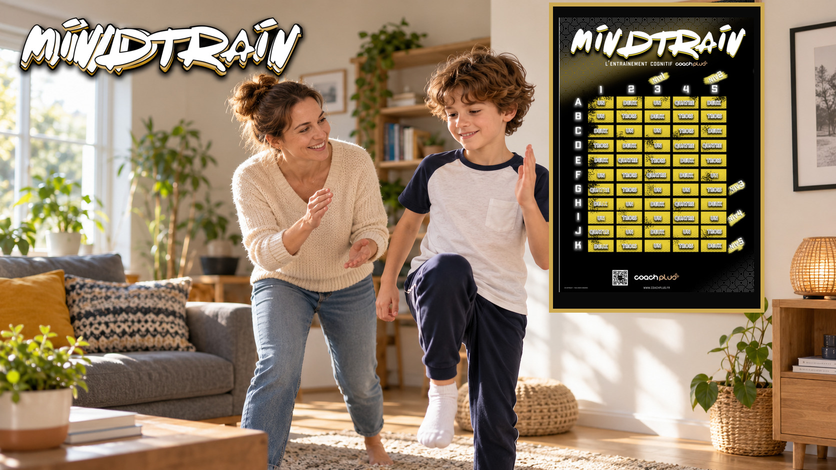 Un parent et son enfant partagent une activité Mindtrain